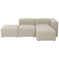 ECKSOFA in Flachgewebe Creme   - Creme, Design, Kunststoff/Textil (250/73/160cm) - Max Winzer