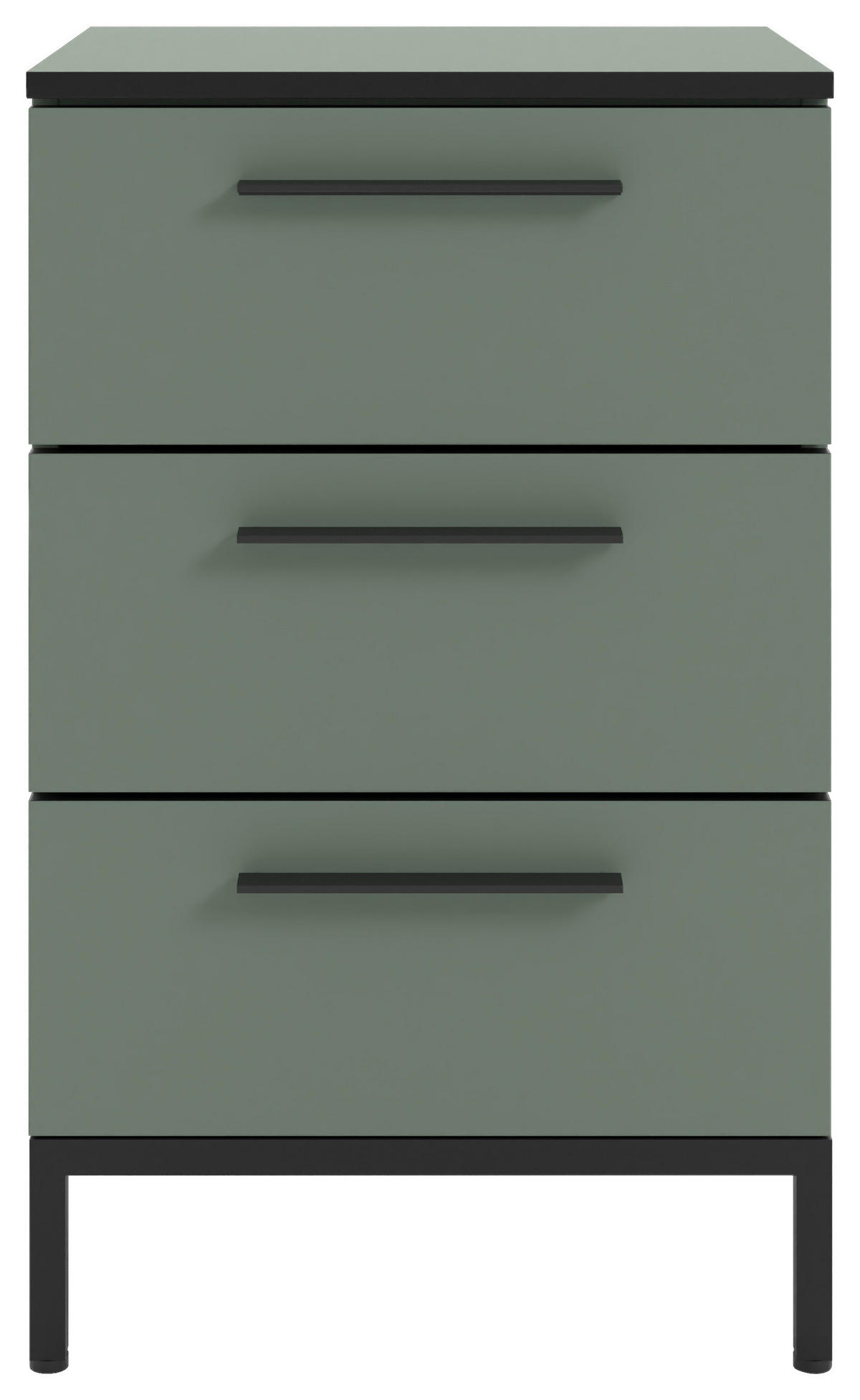 NACHTSCHRANK 45/72,4/40 cm  - Schilfgrün/Schwarz, MODERN, Holzwerkstoff/Metall (45/72,4/40cm)