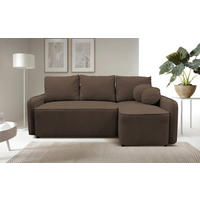 ECKSOFA Braun Struktur, Bouclé  - Schwarz/Braun, Design, Kunststoff/Textil (209/143cm) - MID.YOU