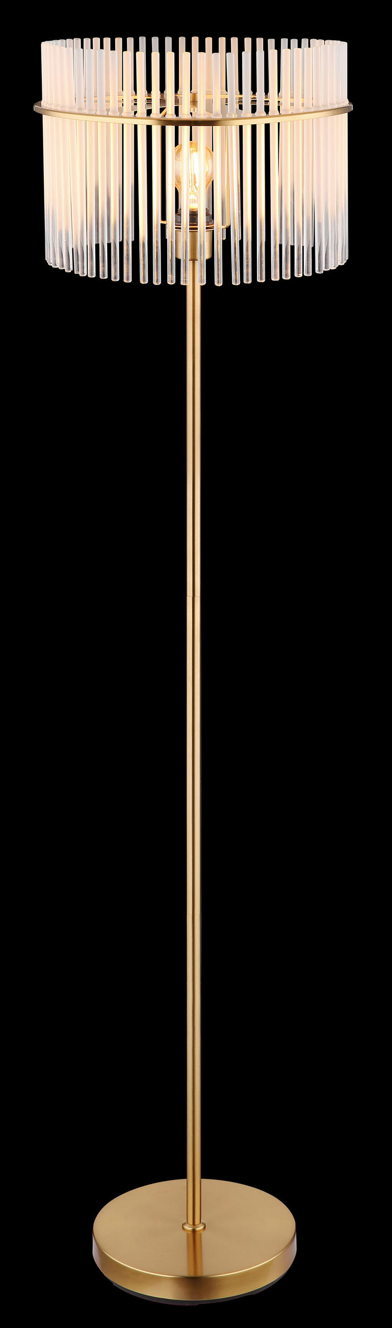 STEHLEUCHTE - Klar/Goldfarben, Konventionell, Glas/Metall (38/152cm) - Globo