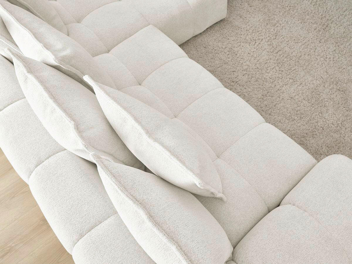 ECKSCHLAFSOFA EVEREST  mit Rücken echt, Armteil links, Armteil rechts Flachgewebe Weiß  - Schwarz/Weiß, MODERN, Kunststoff/Textil (318/180cm) - Livetastic