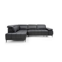 UGAONA GARNITURA crna  - crna, Moderno, koža/metal (204-278/82-98/106cm) - Welnova