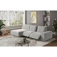 ECKSOFA in Velours Greige  - Greige/Schwarz, Design, Kunststoff/Textil (174/342cm) - Xora