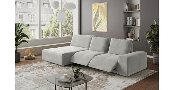 ECKSOFA in Velours Greige 174/347 cm - Greige/Schwarz, Design, Kunststoff/Textil (174/347cm) - Xora