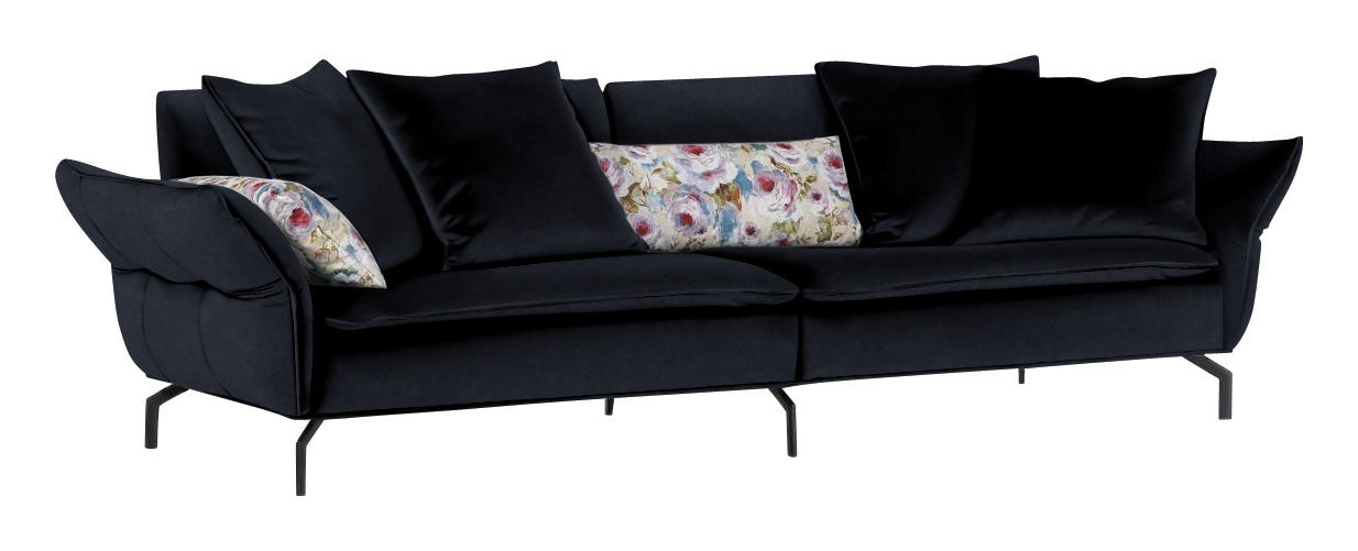 MEGASOFA Flachgewebe Schwarz  - Schwarz, Trend, Textil (300/88/109cm) - Landscape