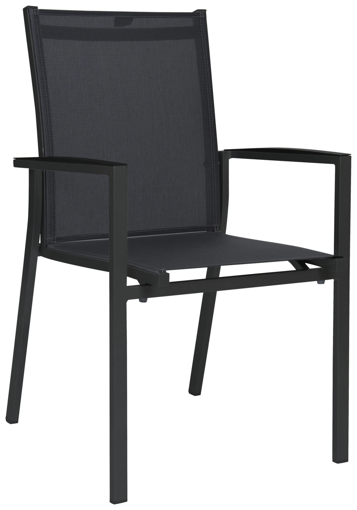 GARTENTISCHGRUPPE Flachgewebe Aluminium  - Anthrazit/Grau, Basics, Kunststoff/Textil - Stern