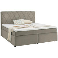 BOXSPRINGBETT 180/200 cm  in Ecru  - Ecru/Schwarz, Design, Kunststoff/Textil (180/200cm) - Xora