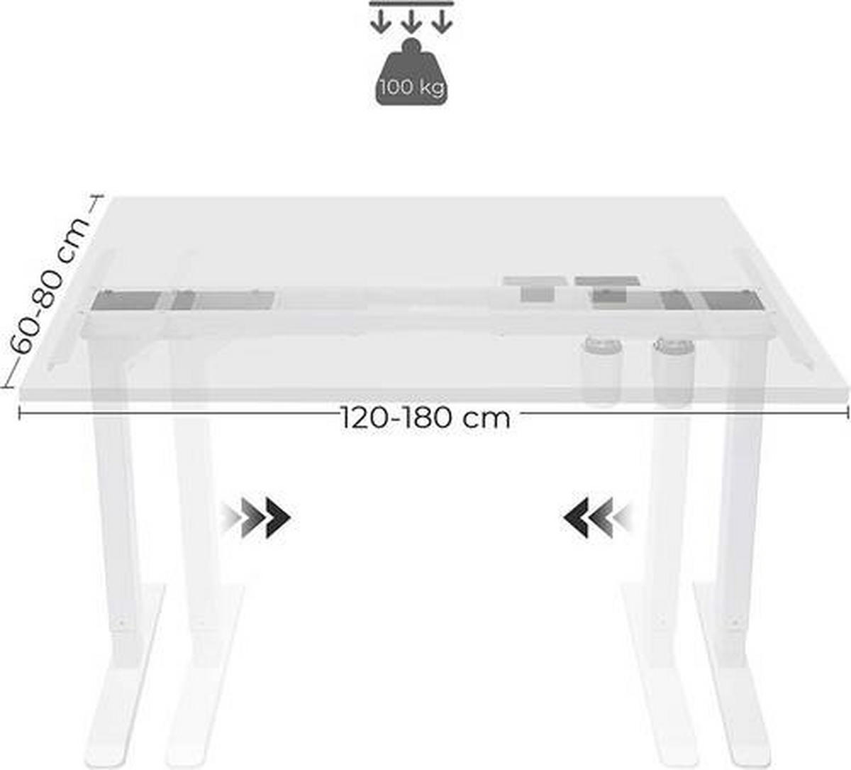 SCHREIBTISCHBEINE  in  - Weiß, Basics, Metall (115-147/71-112/60cm) - Boxxx