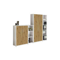 AKTENSCHRANK Weiß, Eiche Artisan  - Eiche Artisan/Weiß, MODERN, Holzwerkstoff (128,5/185,6/33cm) - MID.YOU