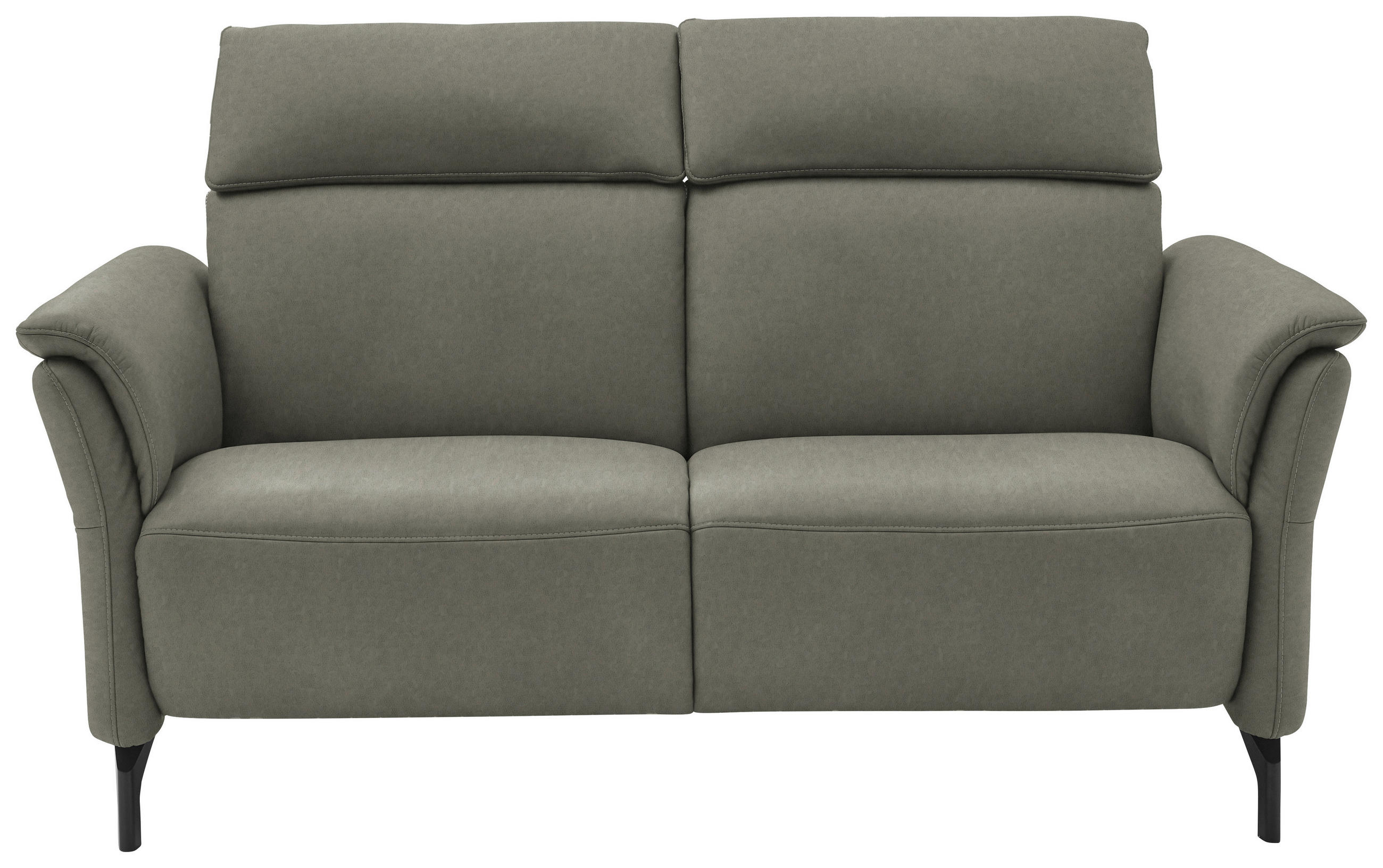 2-SITZER-SOFA Grau Echtleder  - Schwarz/Grau, KONVENTIONELL, Leder/Metall (178/103/95cm) - Dieter Knoll