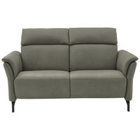 2-SITZER-SOFA Grau Echtleder  - Schwarz/Grau, KONVENTIONELL, Leder/Metall (178/103/95cm) - Dieter Knoll