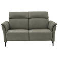 2-SITZER-SOFA Grau Echtleder  - Schwarz/Grau, KONVENTIONELL, Leder/Metall (178/103/95cm) - Dieter Knoll