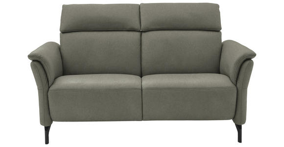 2-SITZER-SOFA Grau Echtleder  - Schwarz/Grau, KONVENTIONELL, Leder/Metall (178/103/95cm) - Dieter Knoll