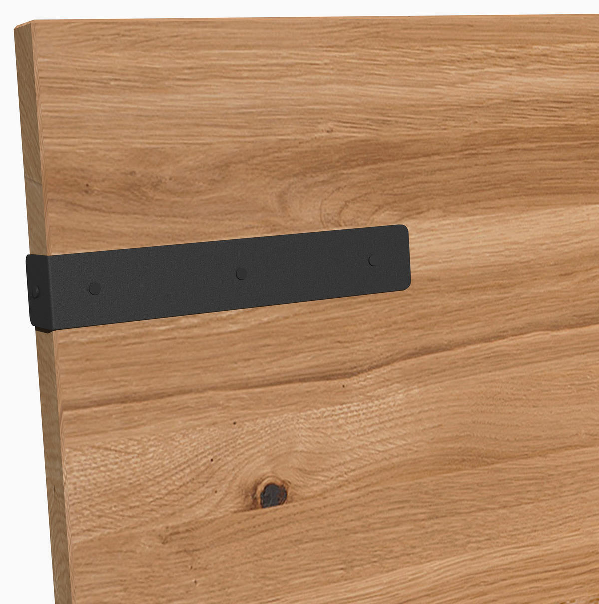 BETT 160/200 cm  in Schwarz, Wildeiche  - Wildeiche/Schwarz, MODERN, Holz/Metall (160/200cm) - Livetastic