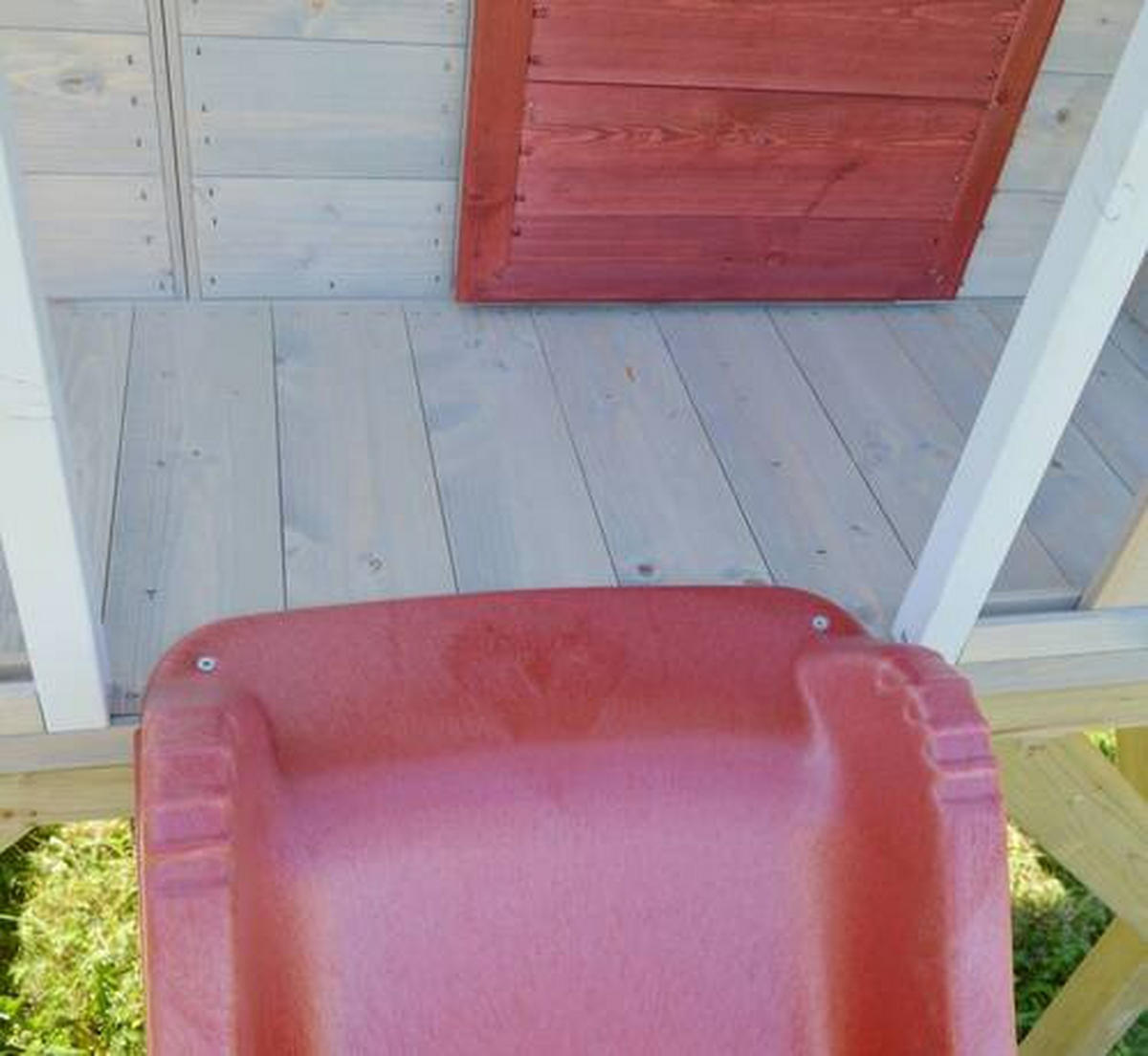 SPIELHAUS 197/242/280 cm  - Rot/Naturfarben, KONVENTIONELL, Holz (197/242/280cm) - Ambia Garden