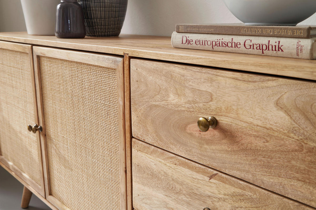 SIDEBOARD 140/75/40 cm  - Goldfarben/Braun, Design, Holz/Metall (140/75/40cm) - MID.YOU