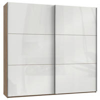 SCHWEBETÜRENSCHRANK in Weiss, Eichefarben  - Chromfarben/Weiss, Modern, Holzwerkstoff (250/236/65cm) - MID.YOU
