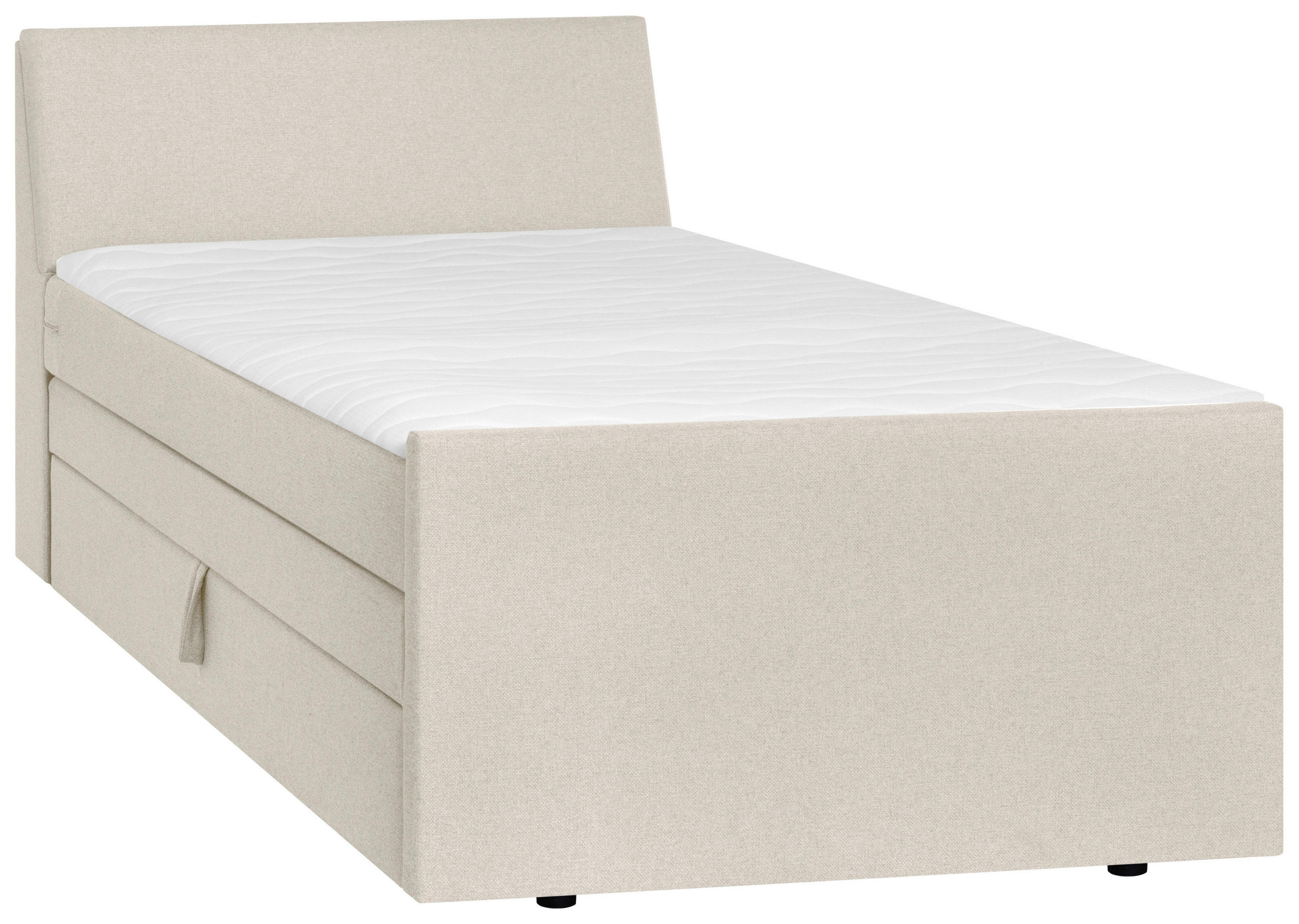 BOXSPRINGBETT 100/200 cm  in Creme  - Creme/Schwarz, MODERN, Holz/Textil (100/200cm) - MID.YOU