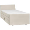 BOXSPRING-ÁGY 100/200 cm  krém  - fekete/krém, Modern, textil/fa (100/200cm) - MID.YOU