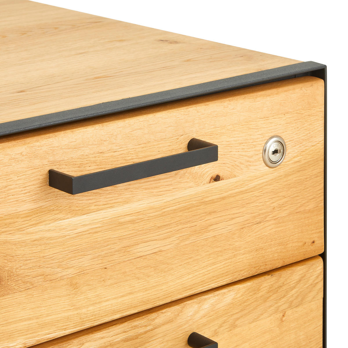 ROLLCONTAINER 43/57/50 cm  - Eichefarben/Anthrazit, Natur, Holz/Kunststoff (43/57/50cm) - Linea Natura