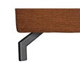 ECKSOFA Cognac Chenille  - Cognac/Schwarz, KONVENTIONELL, Textil/Metall (185/240cm) - Carryhome