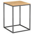 BEISTELLTISCH Wildeiche massiv quadratisch Schwarz, Eichefarben  - Eichefarben/Schwarz, Design, Holz/Metall (40/40/54cm) - Linea Natura