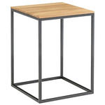 BEISTELLTISCH Wildeiche massiv quadratisch Schwarz, Eichefarben  - Eichefarben/Schwarz, Design, Holz/Metall (40/40/54cm) - Linea Natura