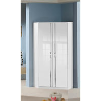 ECKKLEIDERSCHRANK 94/199/94 cm Weiss, Weiss Hochglanz  - Weiss Hochglanz/Chromfarben, Modern, Holzwerkstoff/Kunststoff (94/199/94cm) - MID.YOU