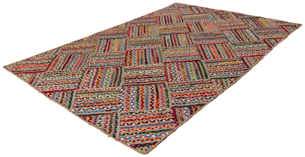KOBEREC TKANÝ NA PLOCHO, 160/230 cm, vícebarevná, červená - vícebarevná/červená, Basics, textil (160/230cm)