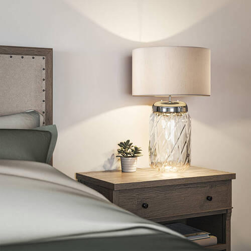 NAMIZNA SVETILKA  Elstead Sola      41/67.5 cm       - barve niklja/prozorno, Design, kovina/steklo (41/67.5cm) - Elstead Lighting