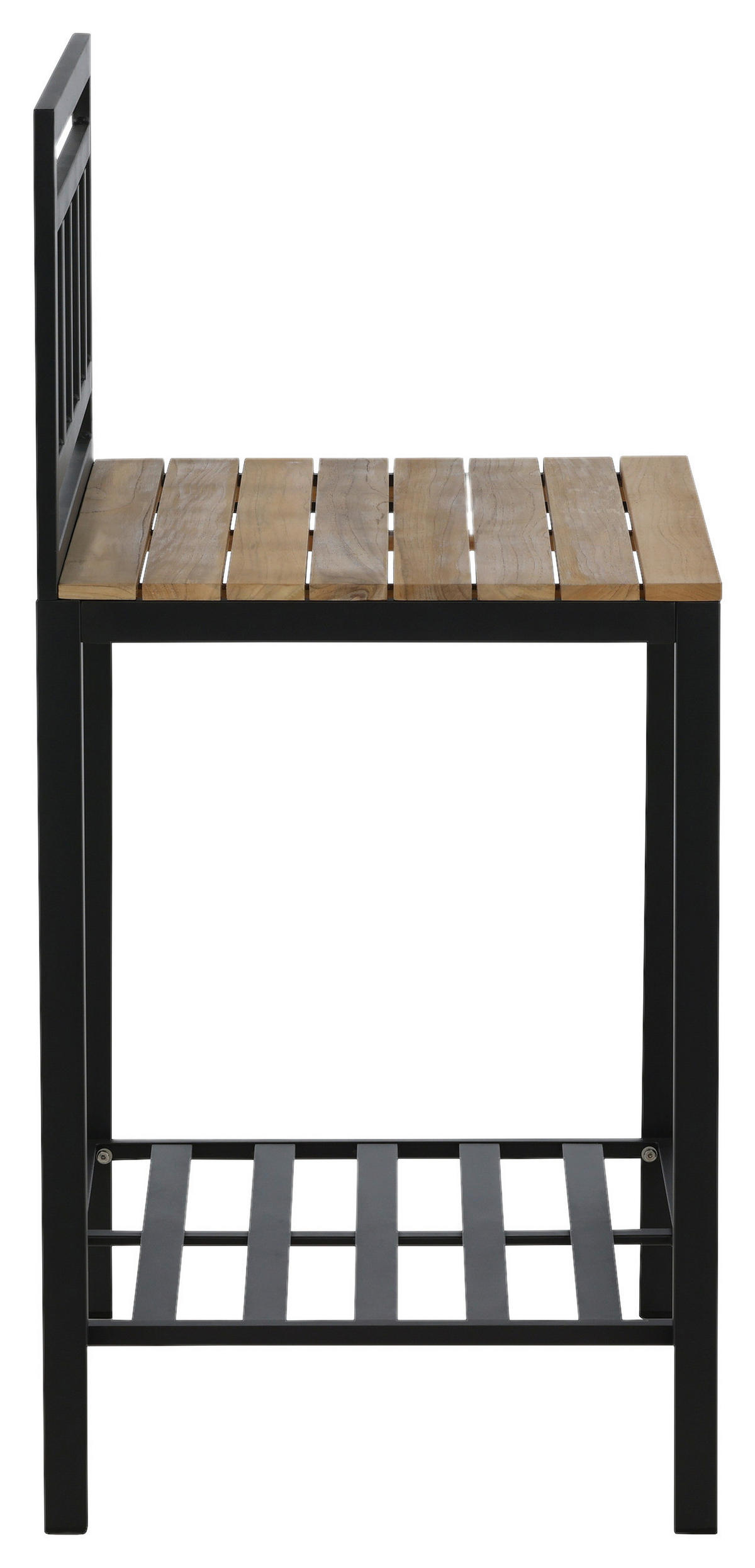 OUTDOORKÜCHE - Schwarz/Teakfarben, KONVENTIONELL, Holz/Metall (90/127/60cm) - Gardenson