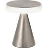 LED-TISCHLEUCHTE Neutra 17/20 cm   - Weiß/Nickelfarben, Basics, Kunststoff/Metall (17/20cm) - Fabas Luce