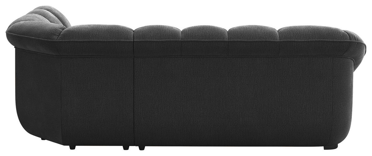 ECKSOFA Schwarz Chenille Bettkasten, Schlaffunktion, Rücken echt  - Schwarz, KONVENTIONELL, Kunststoff/Textil (260/222cm) - Welnova