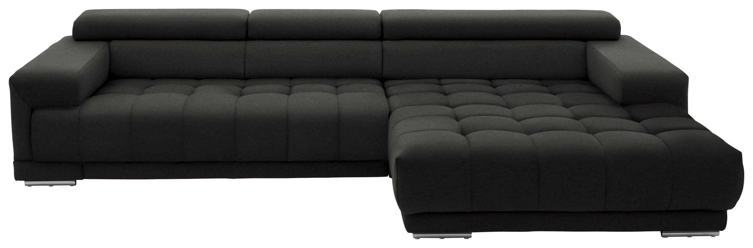 ECKSOFA Mikrofaser Grau  - Silberfarben/Grau, Design, Textil/Metall (335/190cm) - Beldomo Speed