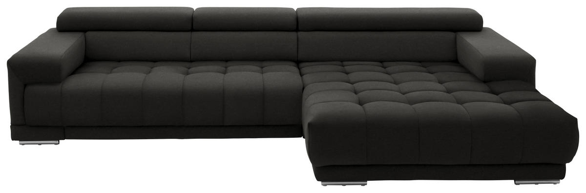 ECKSOFA Mikrofaser Grau  - Silberfarben/Grau, Design, Textil/Metall (335/190cm) - Beldomo Speed