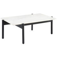 COUCHTISCH in Holz, Stein  - Weiss/Schwarz, Design, Holz/Stein (100/40/65cm) - Livetastic