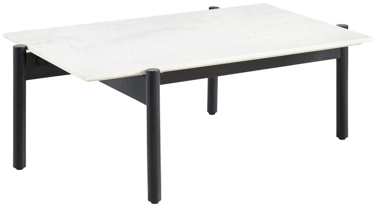 COUCHTISCH in Holz, Stein  - Weiss/Schwarz, Design, Holz/Stein (100/40/65cm) - Livetastic