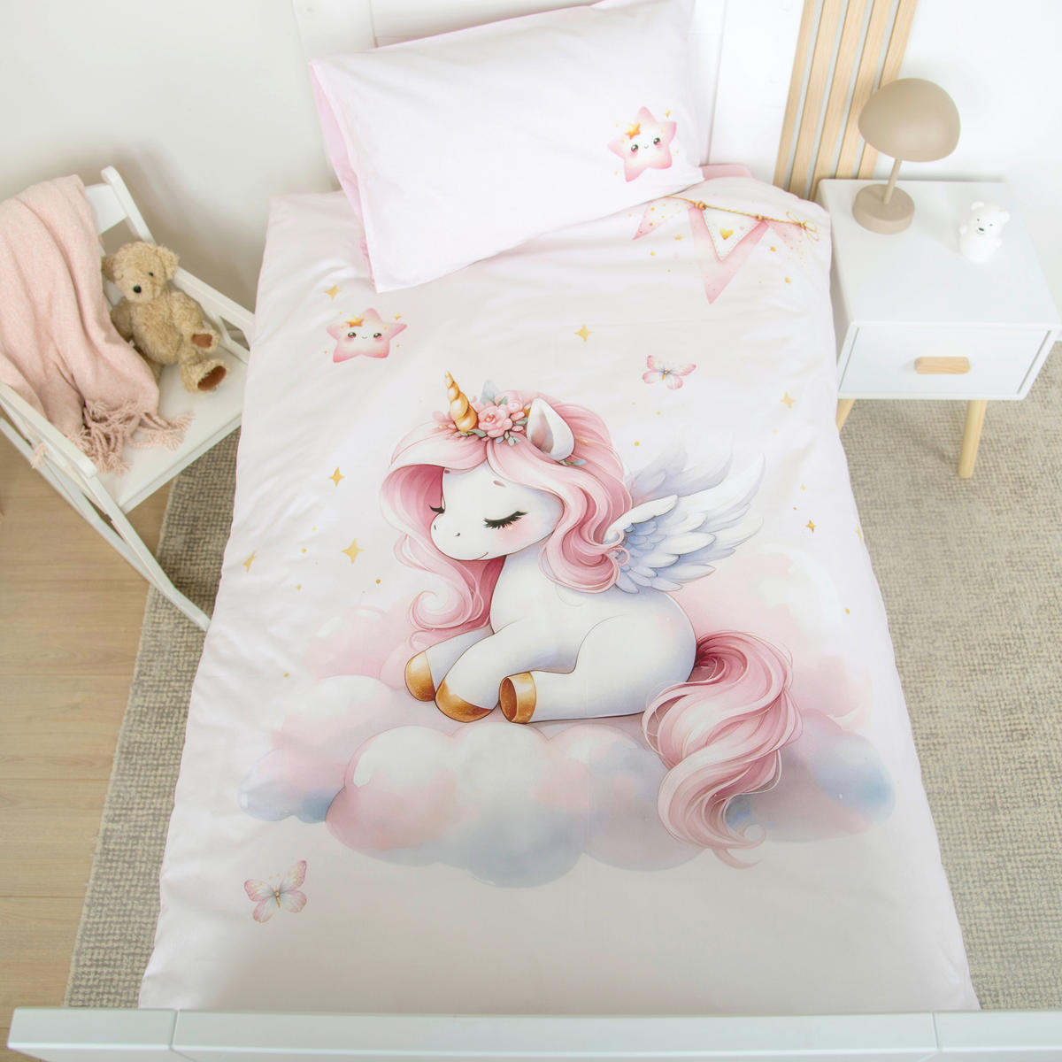 BABYBETTWÄSCHE Einhornzauber Renforcé 100/135 cm  - Pink, Basics, Textil (100/135cm) - baby best
