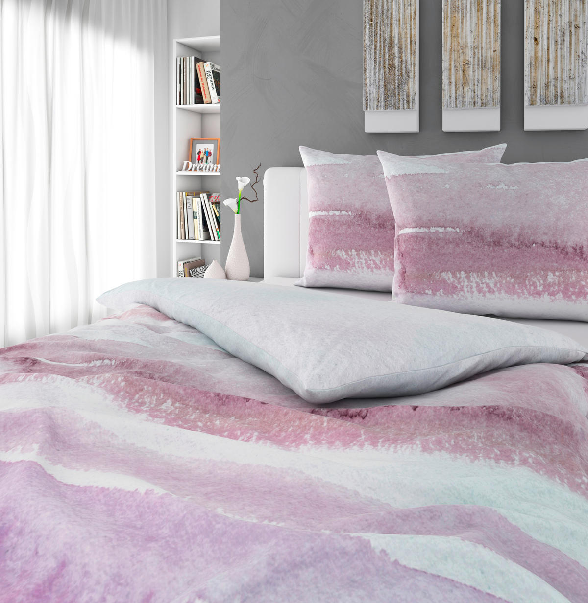 POSTELJNINA ROSE 220/240 cm saten večbarvno  - večbarvno, Konvencionalno, tekstil (220/240cm) - Esposa
