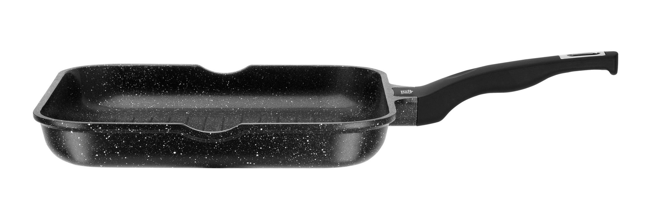GRILLPFANNE Titanium Granit Advanced Vitaflon® Quarzit Beschichtung  - Schwarz, Basics, Metall (28/28/4.5cm) - GSW
