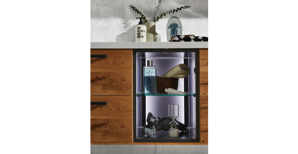 BADEZIMMER - Eichefarben/Anthrazit, Basics, Glas/Holz (155cm) - Dieter Knoll
