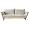 SOFA Velours Creme  - Creme/Schwarz, Design, Textil/Metall (225/86/95cm) - MID.YOU