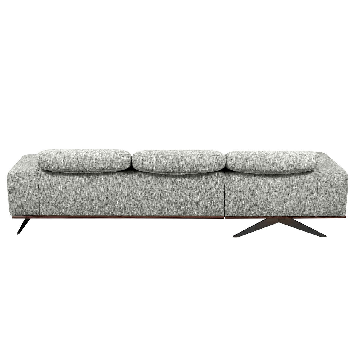 ECKSOFA PORTLAND in Struktur Grau Kopfteilverstellung  187/295 cm  - Schwarz/Grau, Design, Holz/Textil (187/295cm) - Livetastic