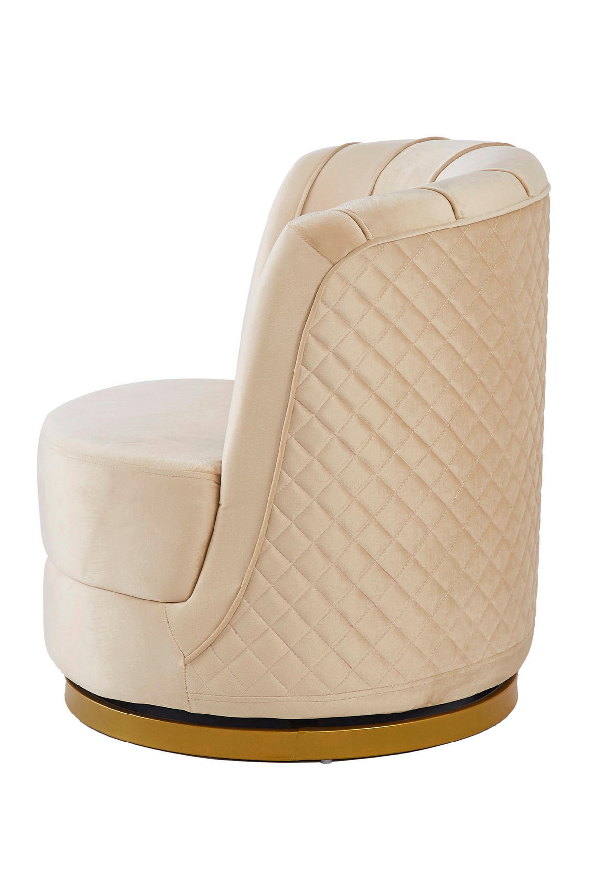 SESSEL in Samt Beige  - Beige/Goldfarben, MODERN, Textil/Metall (68/77/57cm) - Livetastic