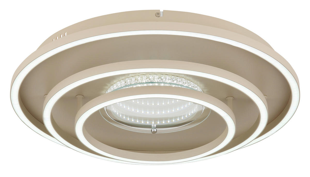 LED-DECKENLEUCHTE 51,1/10,8 cm   - Sandfarben/Weiß, Design, Kunststoff/Metall (51,1/10,8cm) - Globo