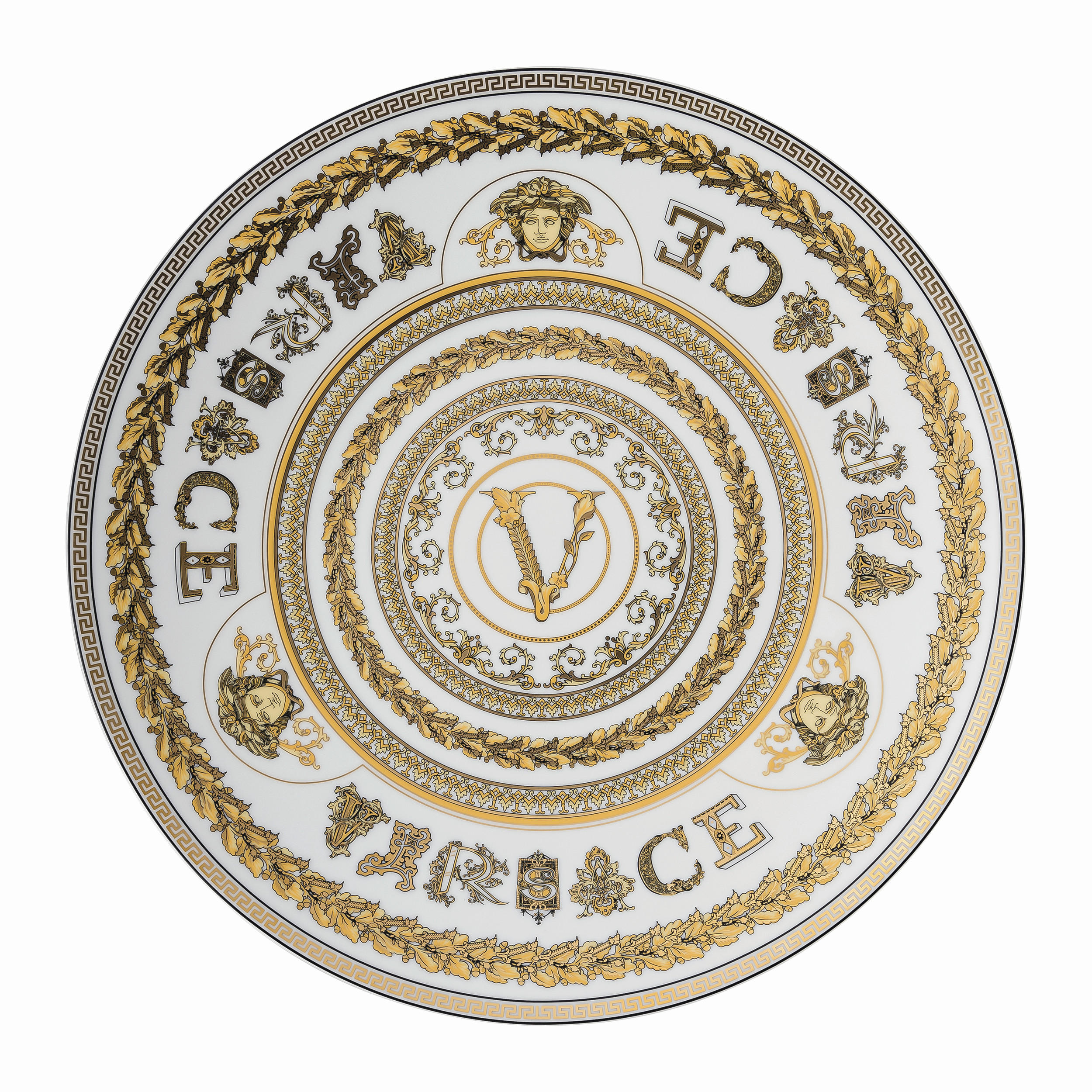 TANJUR 33/33/2 cm VITRUS GALA WHITE - bijela/zlatne boje, Basics, keramika (33/33/2cm) - Versace