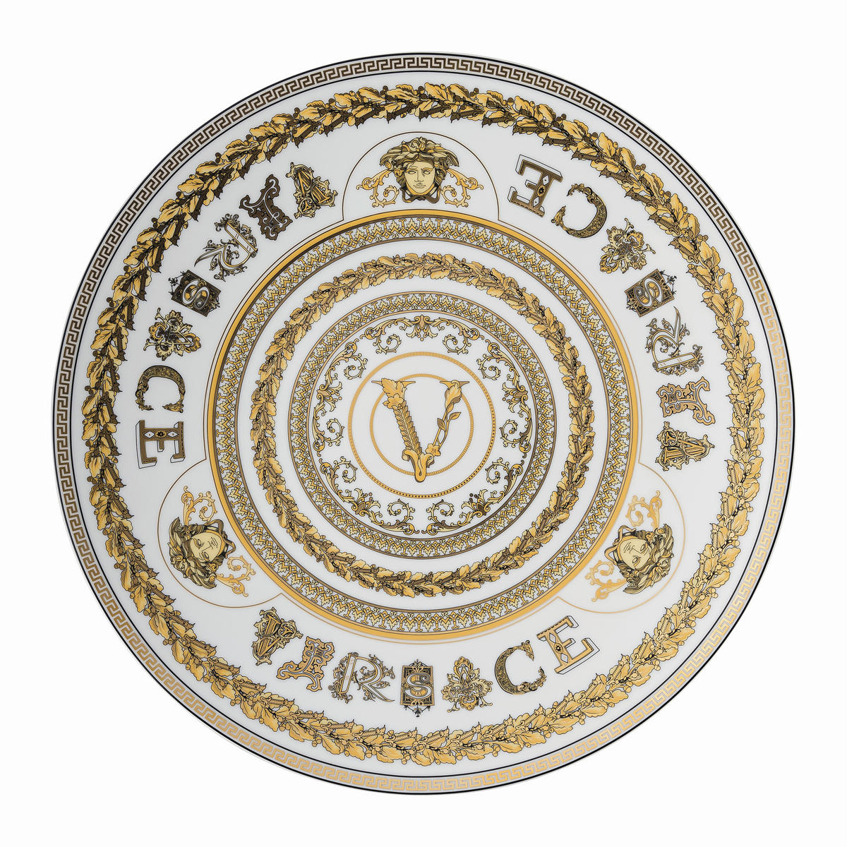 TANJUR          33/33/2 cm   VITRUS GALA WHITE   - bijela/zlatne boje, Basics, keramika (33/33/2cm) - Versace