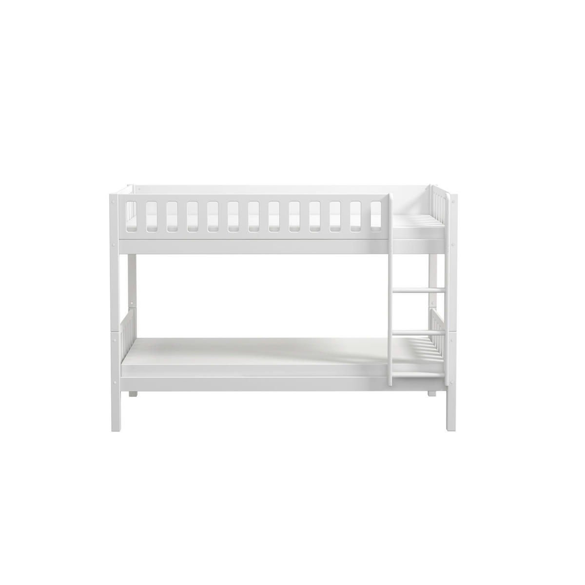 ETAGENBETT 90/200 cm,  in Absturzsicherung, Leiter, Lattenrost, Rollroste  - Weiß, MODERN, Holz (90/200cm) - Chameo