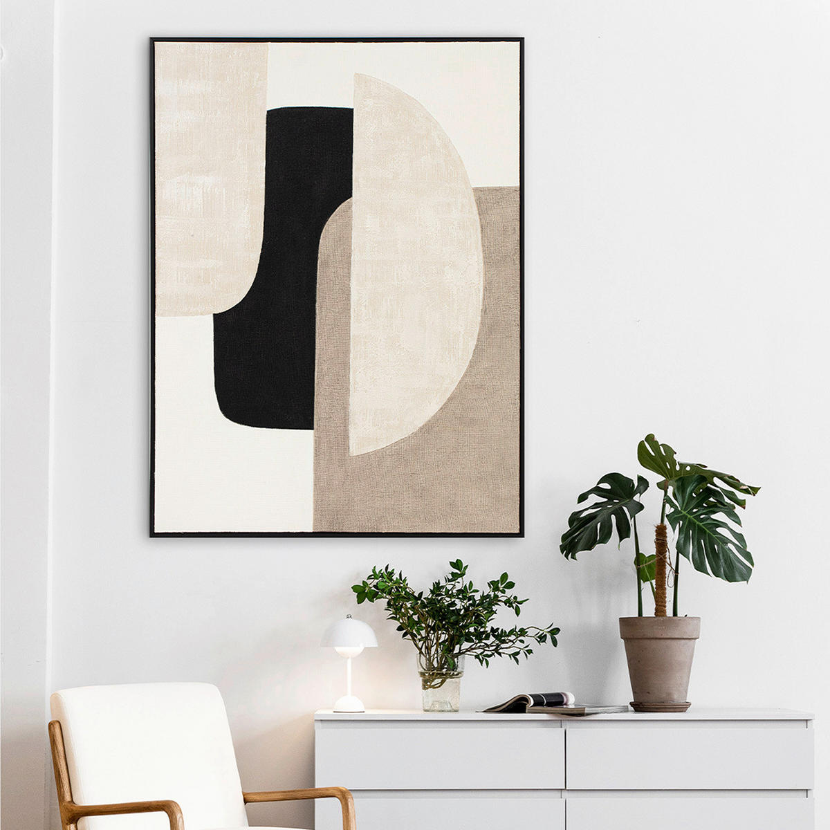 LEINWANDBILD 120/90/4,5 cm  - Beige/Schwarz, Basics, Holz (120/90/4,5cm)