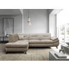ECKSOFA in Struktur, Plüsch Hellbraun  - Hellbraun/Schwarz, Design, Textil/Metall (201/274cm) - MID.YOU